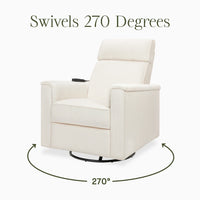 B17183YC,Willa Deluxe Power Glider Recliner w/Heat&Massage in Ivory Corduroy