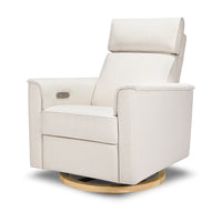 B17186PCMEWLB,Willa Plus Power Glider Recliner w/ Power Headrest in Performance Cream Eco-Weave w/Light Wood base