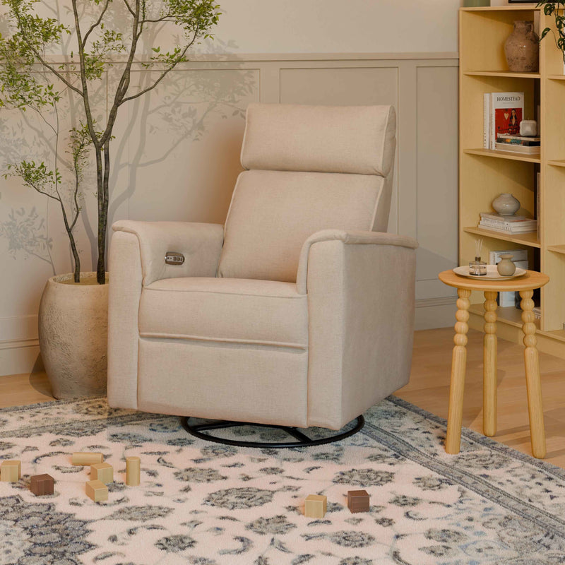 M17186PBEW,Willa Plus Power Glider Recliner w/ Power Headrest in Performance Beach Eco-Weave