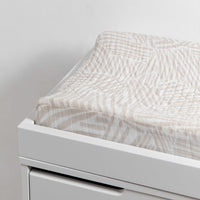 T29237,Oat Stripe Quilted Muslin Changing Pad Cover in GOTS Certified Organic Cotton