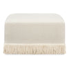 M21785WBIF,Crawford Gliding Ottoman in Ivory Boucle with Ivory Tassel Fringe