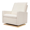 M20984CSHLB,Cali Pillowback Chair and a Half Glider in Chantilly Fleece w/ Light Wood Base