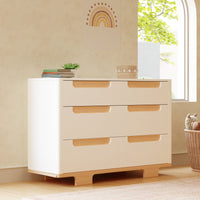 M23426WN,Yuzu 6-Drawer Dresser in White/Natural