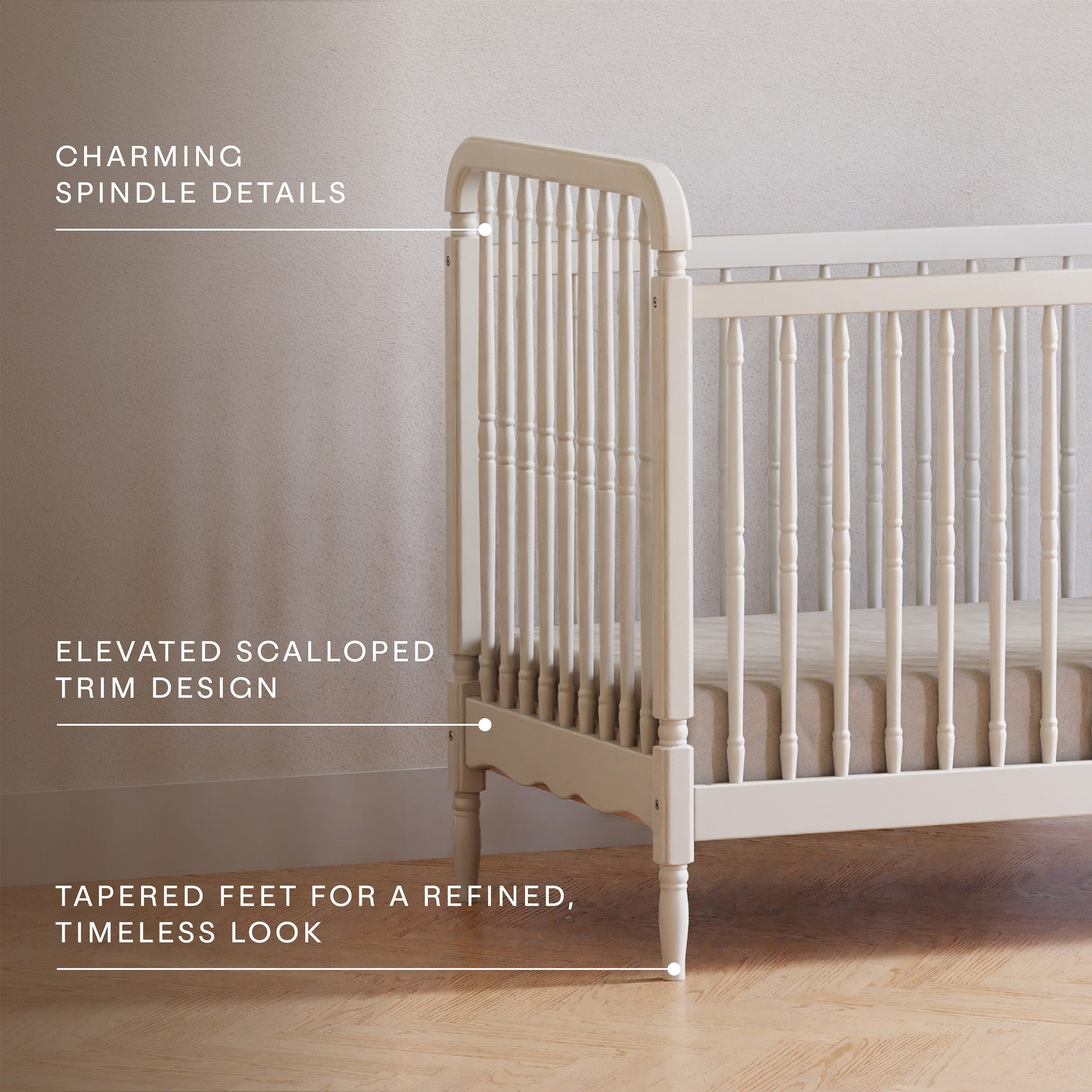 M7101RW,Liberty 3-in-1 Convertible Spindle Crib w/Toddler Bed Conversion Kit in Warm White