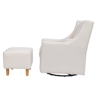 M11287PCMEW,Toco Swivel Glider and Ottoman in Performance Cream Eco-Weave w/Natural Feet