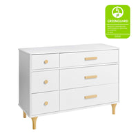 M9016WN,Lolly 6-Drawer Double Dresser  Assembled in White/Natural