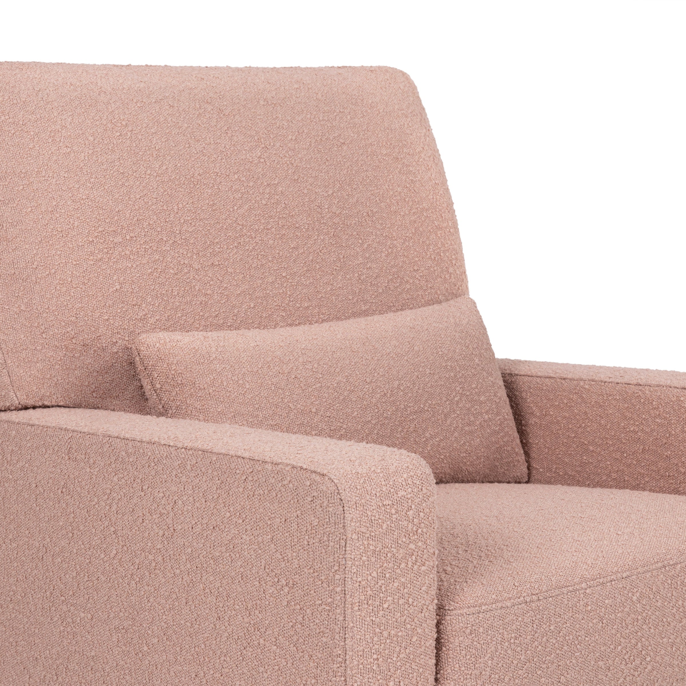 M21787RSBIF,Crawford Pillowback Comfort Swivel Glider in Rose Boucle with Ivory Tassel Fringe