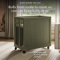 M33380AE,Nate Berkus x Babyletto Astre All-Stages Crib w/Bassinet & Toddler Bed Kits in Archival Elm