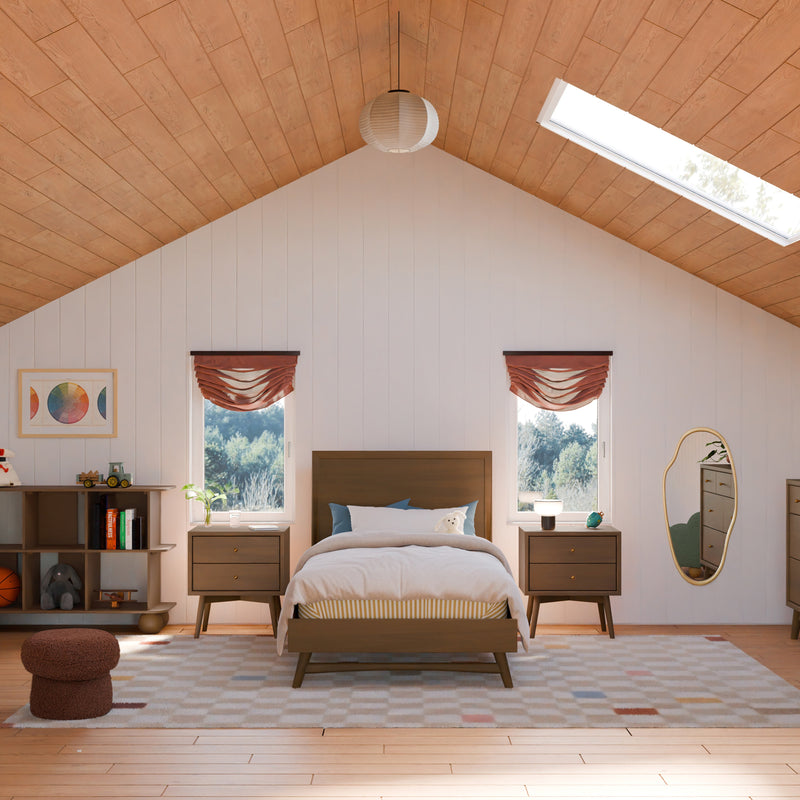 M15969NL,Palma Twin Bed in Natural Walnut