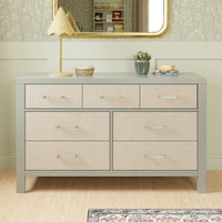 M24816FSPSEW,Eloise 7-Drawer Assembled Dresser in French Sage and Performance Sand Eco-Weave