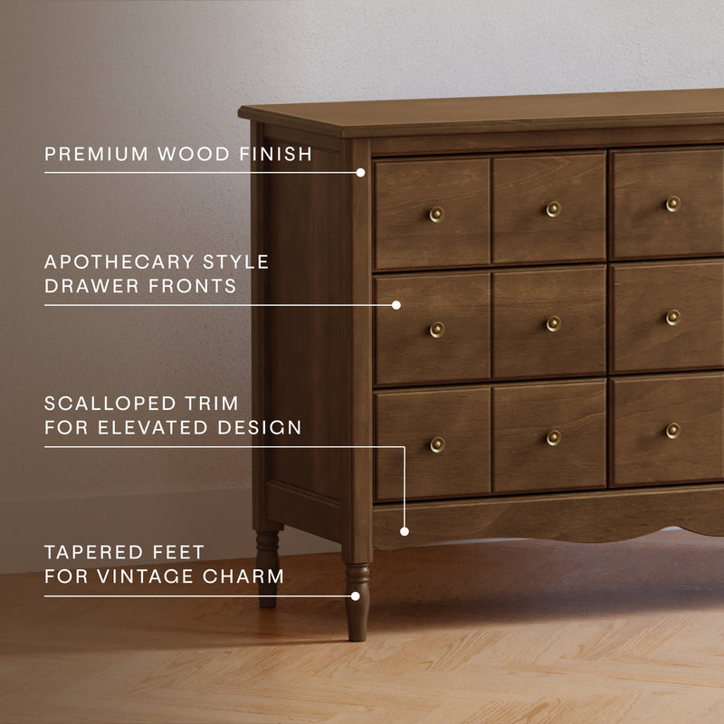 M7128NL,Liberty 9-Drawer Assembled Dresser in Natural Walnut