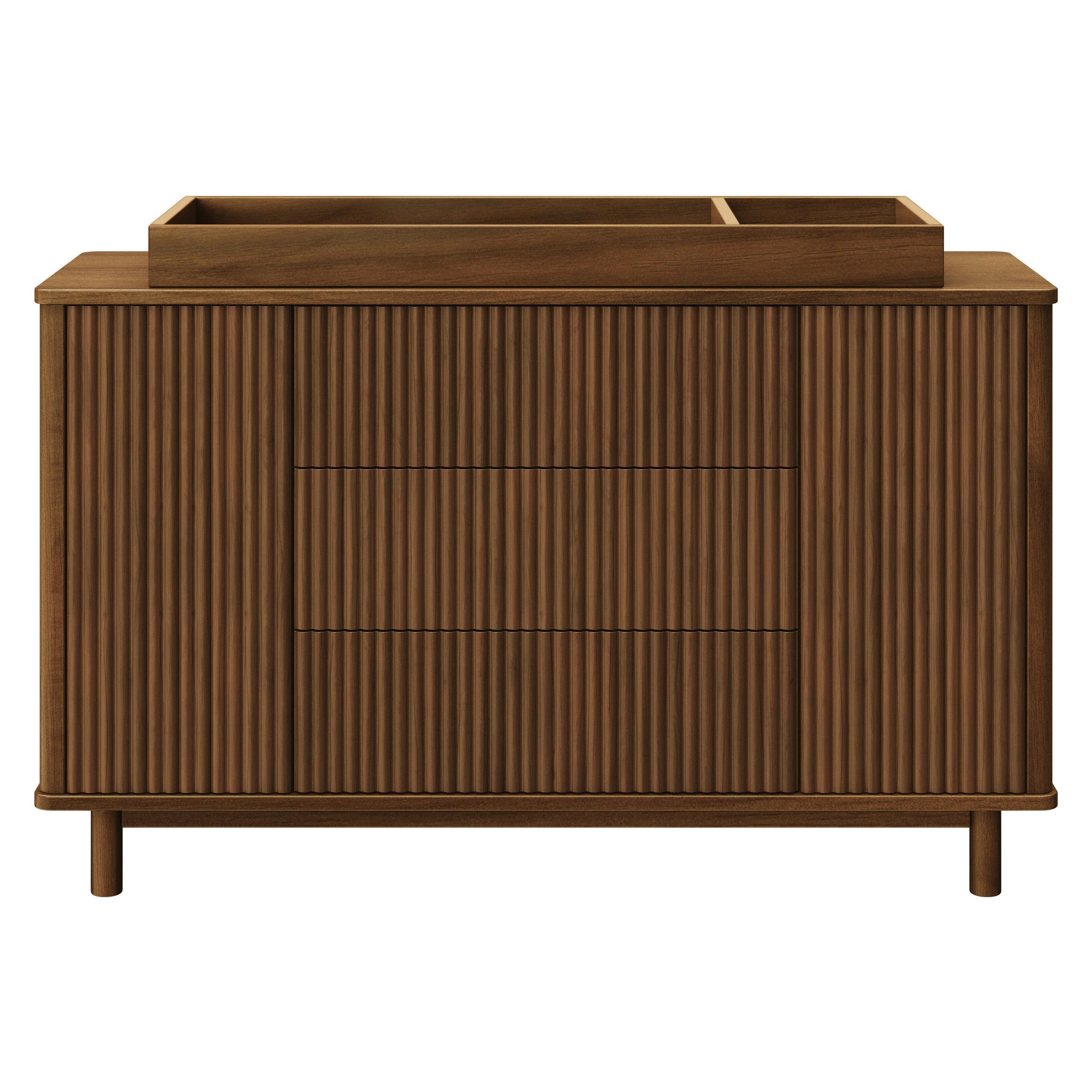 M29816NL,Pogo Tambour Assembled Dresser in Natural Walnut