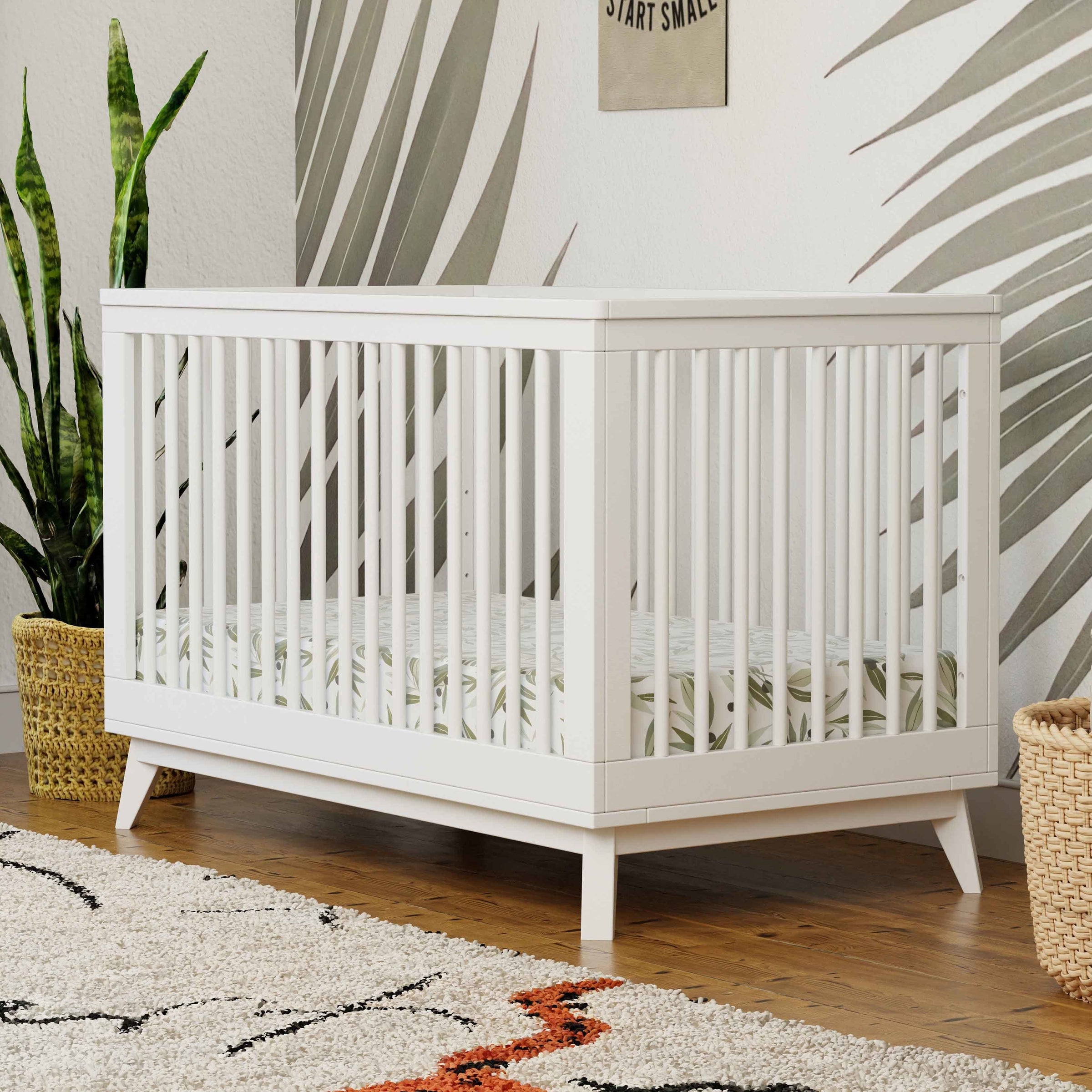 M5801W,Scoot 3-in-1 Convertible Crib w/Toddler Bed Conversion Kit in White