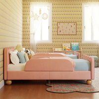 M32099PRSB,Upholstered Twin/Full Bed Guardrails in Performance Rose Boucle