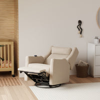 M11283AT,Kiwi Deluxe Power Glider Recliner w/Heat&Massage in Almond Teddy Loop