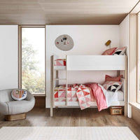 M18494WNX,TipToe Bunk Bed in White and Washed Natural