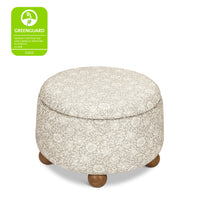 M30985MADF,Tuffet Storage Ottoman Mallow in Ash w/ Dark Wood Ball Feet