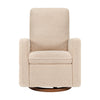 M20987CSGDB,Cali Pillowback Swivel Glider in Chai Shearling w/ Dark Wood Base