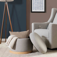M22885PGEWLB,Naka Storage Ottoman in Performance Grey Eco-Weave w/ Light Wood Base