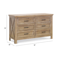 B14516DF,Emory Farmhouse 6-Drawer Dresser in Driftwood