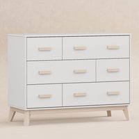 M5826WNX,Scoot 6-Drawer Dresser in White/Washed Natural