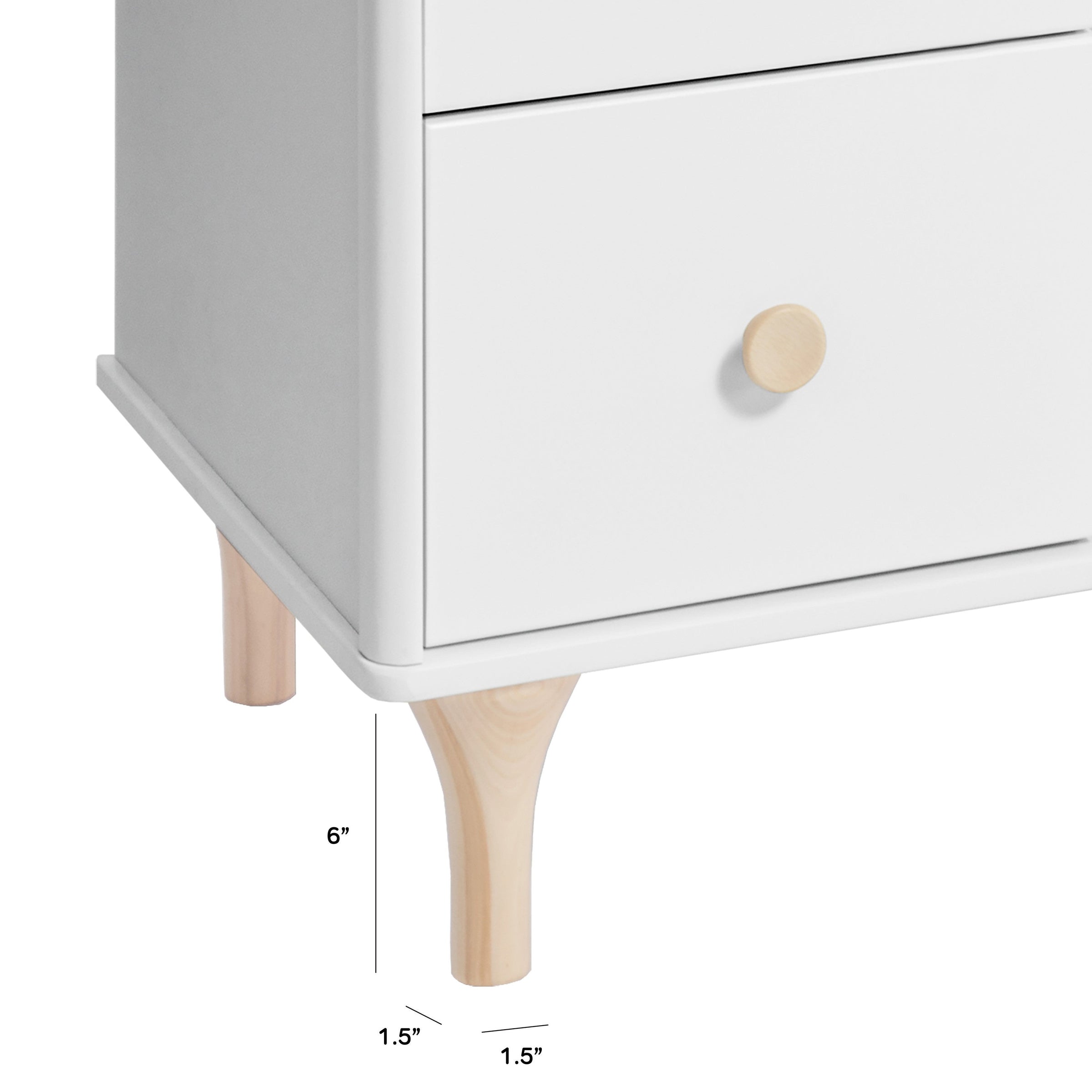 M901672NX,Lolly 6-Drawer Dresser Feet and Knob Set in Washed Natural