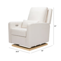 M23085PCMEWLB,Sigi Glider Recliner w/ Electronic Control and USB in Performance Cream Eco-Weave w/Light wood base