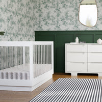 M8601KW,Harlow 3-in-1 Convertible Crib w/Toddler Bed Conversion Kit in White/Acrylic