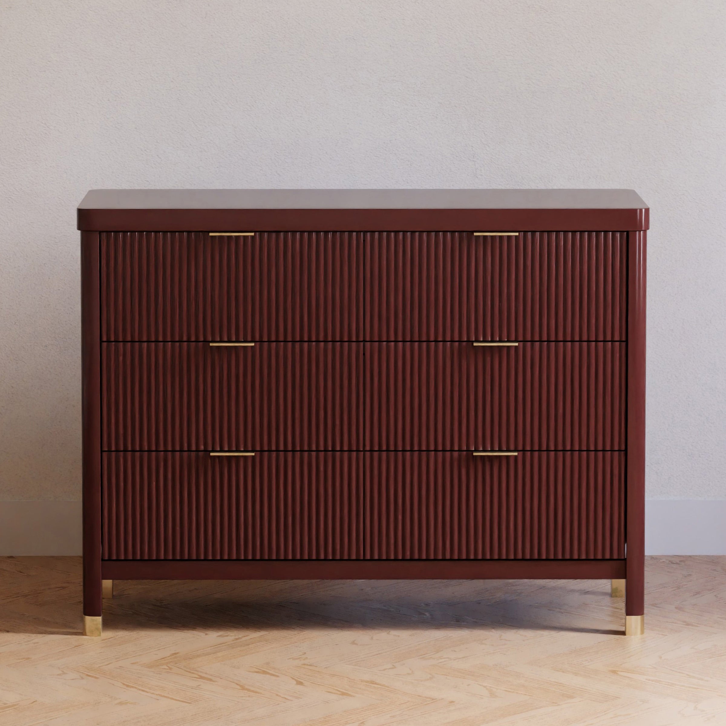 M26716CR,Brimsley Tambour 6-Drawer Assembled Dresser in Crimson