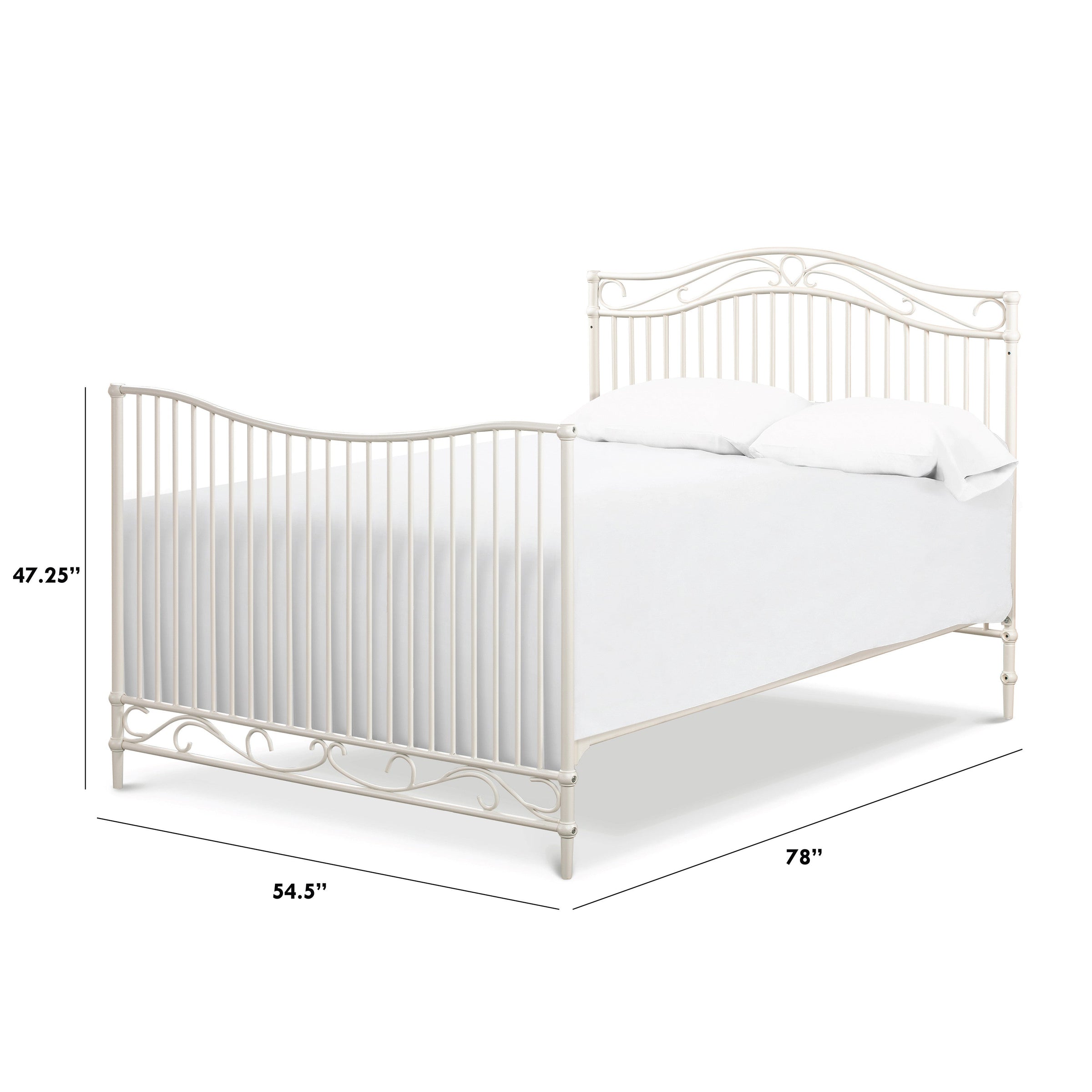 M21589VWH,Noelle Full Size Bed Conversion Kit in Vintage White