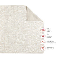 T29239,Oat Stripe Muslin Quilt in GOTS Certified Organic Cotton