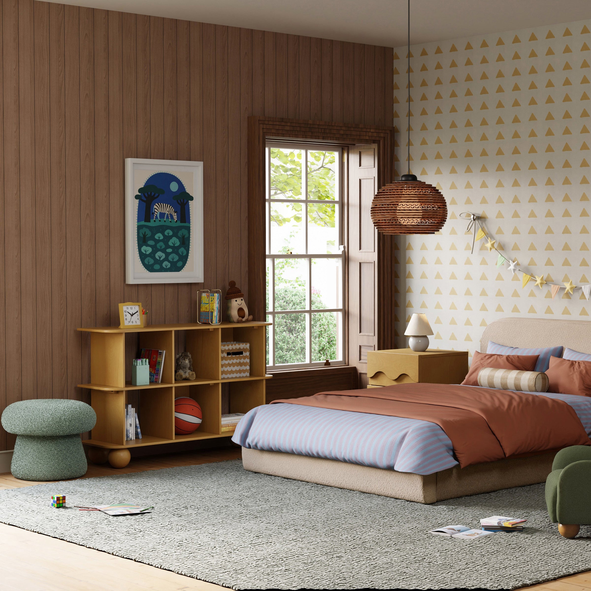 M31685ST,Mushroom Pouf in Sage Teddy Loop