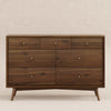 M15916NL,Palma 7-Drawer Double Dresser  Assembled in Natural Walnut