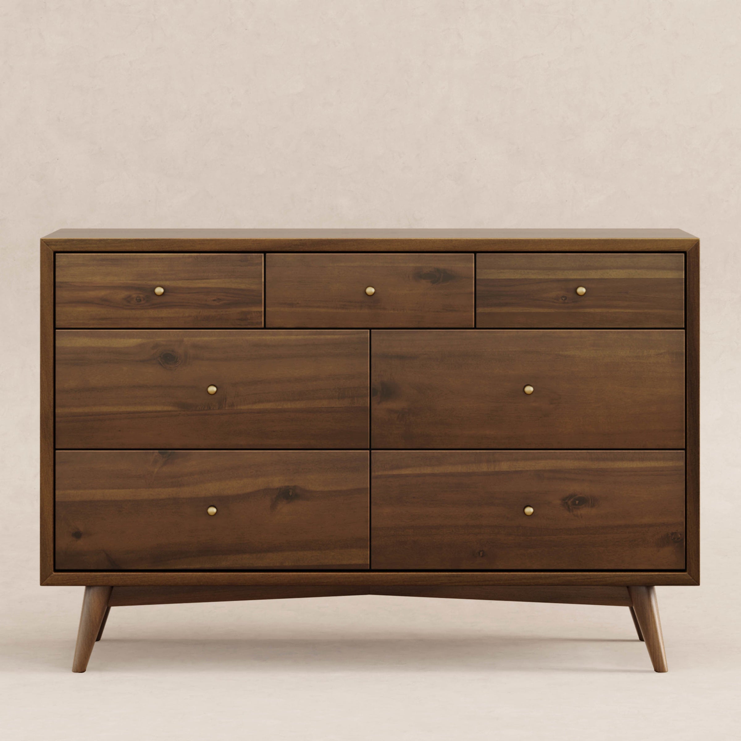 M15916NL,Palma 7-Drawer Double Dresser  Assembled in Natural Walnut
