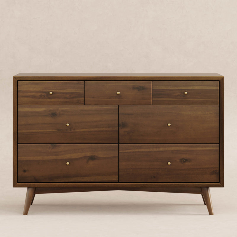 M15916NL,Palma 7-Drawer Double Dresser  Assembled in Natural Walnut