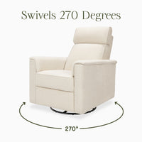 M17182PWB,Willa Pro Power Glider Recliner w/ Power Lumbar in Performance Ivory Boucle