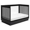 M8601KB,Harlow 3-in-1 Convertible Crib w/Toddler Bed Conversion Kit in Black/Acrylic