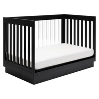 M8601KB,Harlow 3-in-1 Convertible Crib w/Toddler Bed Conversion Kit in Black/Acrylic