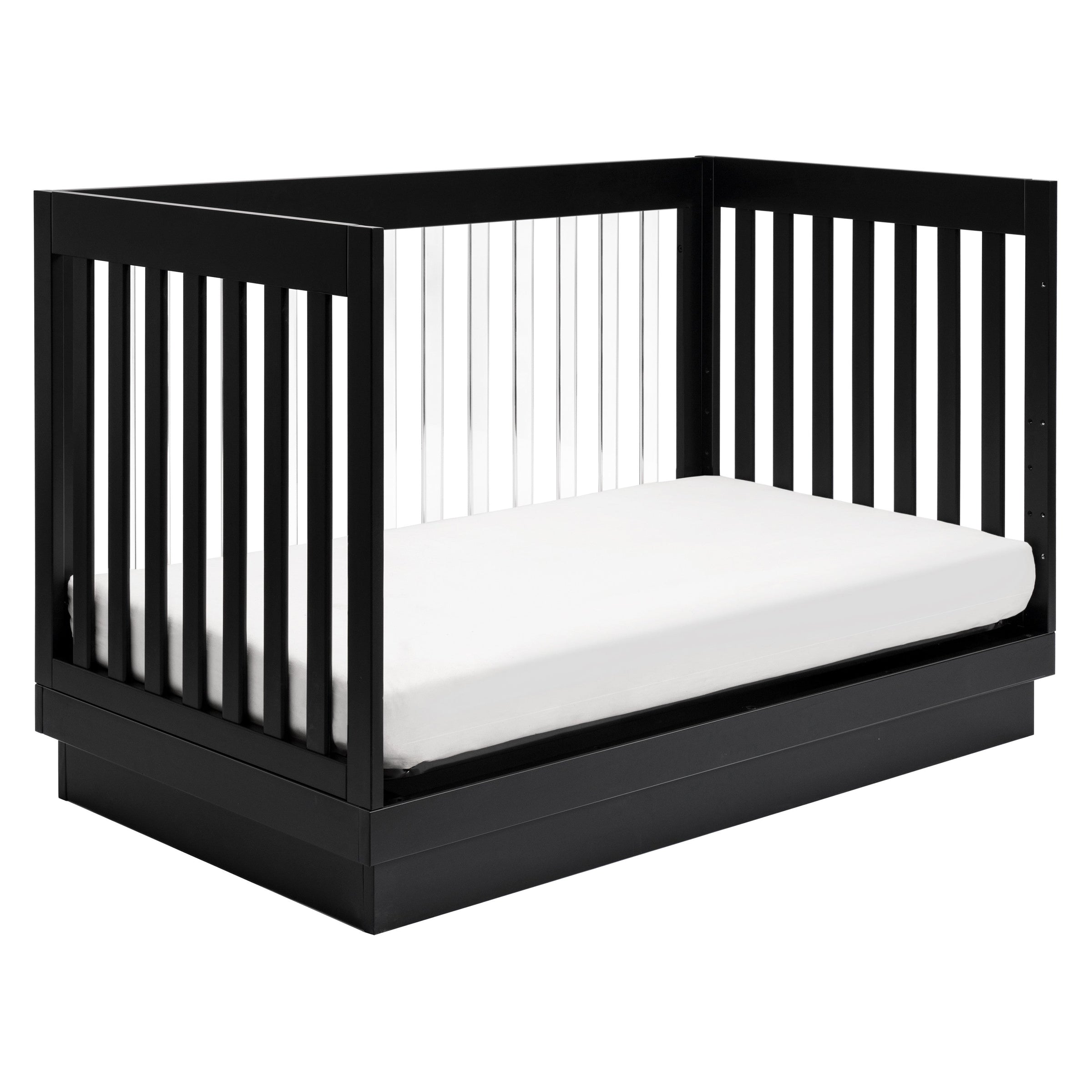 M8601KB,Harlow 3-in-1 Convertible Crib w/Toddler Bed Conversion Kit in Black/Acrylic