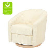 M5887IVCL,Madison Swivel Glider in Ivory Velvet Checker w/ Light Wood Base