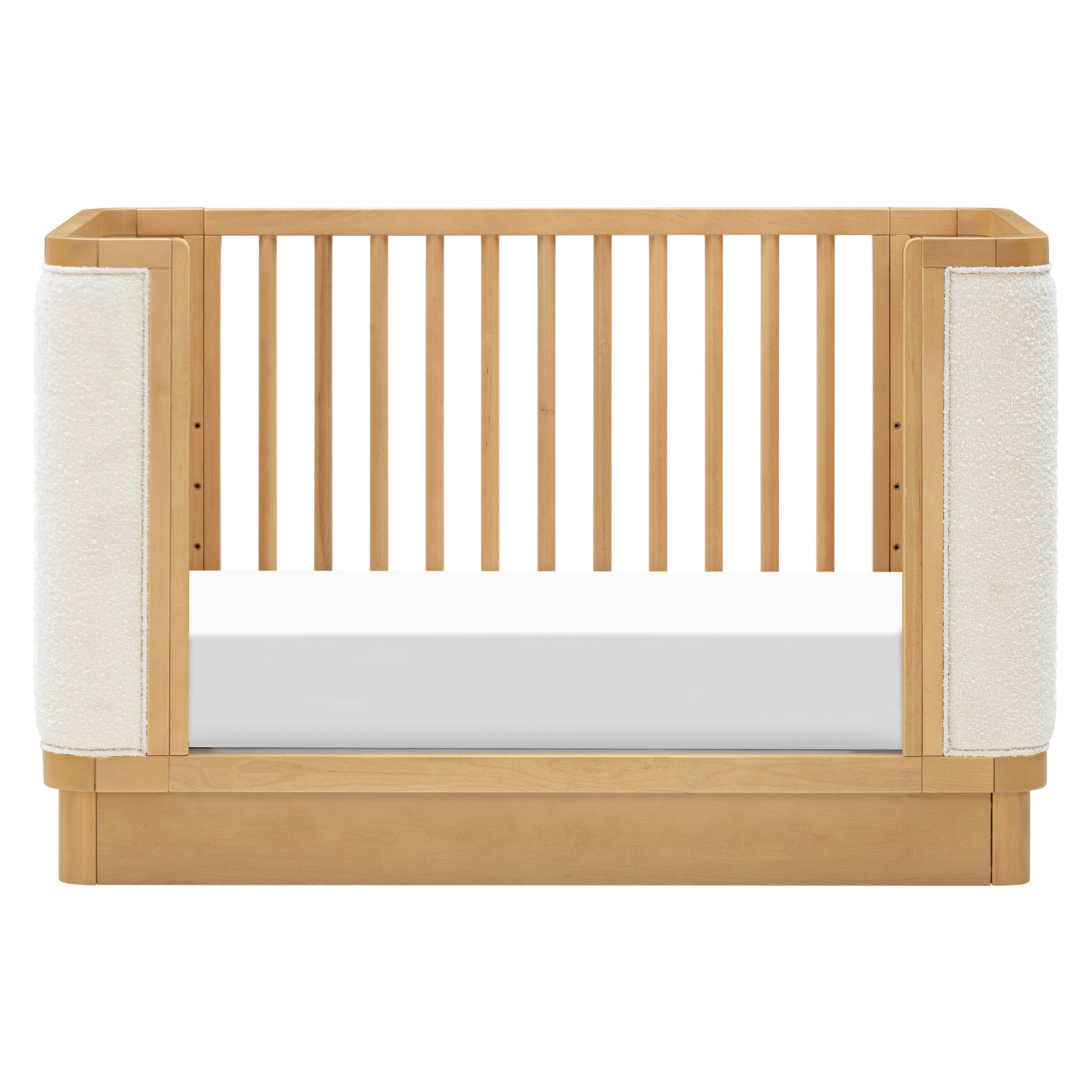 M26201HYWB,Bondi Boucle 4-in-1 Convertible Crib w/ Toddler Bed Kit in Honey with Ivory Boucle