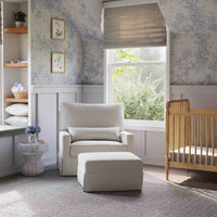 M21797FCS,Crawford Chair and a Half Pillowback Swivel Glider in Fog Chatham Stripe Performance Eco-Weave