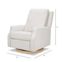 M22287FCSLB,Crewe Recliner and Swivel Glider in Fog Chatham Stripe Performance Eco-Weave w/LB