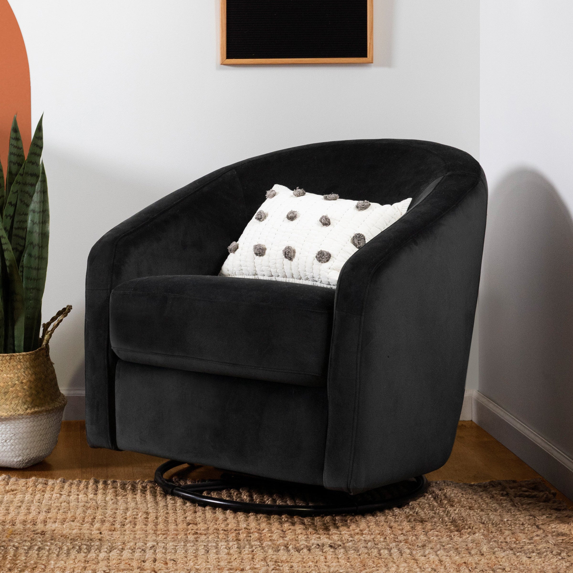 M5887BLKV,Madison Swivel Glider in Black Velvet