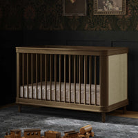M23701NLBC,Marin with Cane 3-in-1 Convertible Crib in Natural Walnut and Blonde Cane