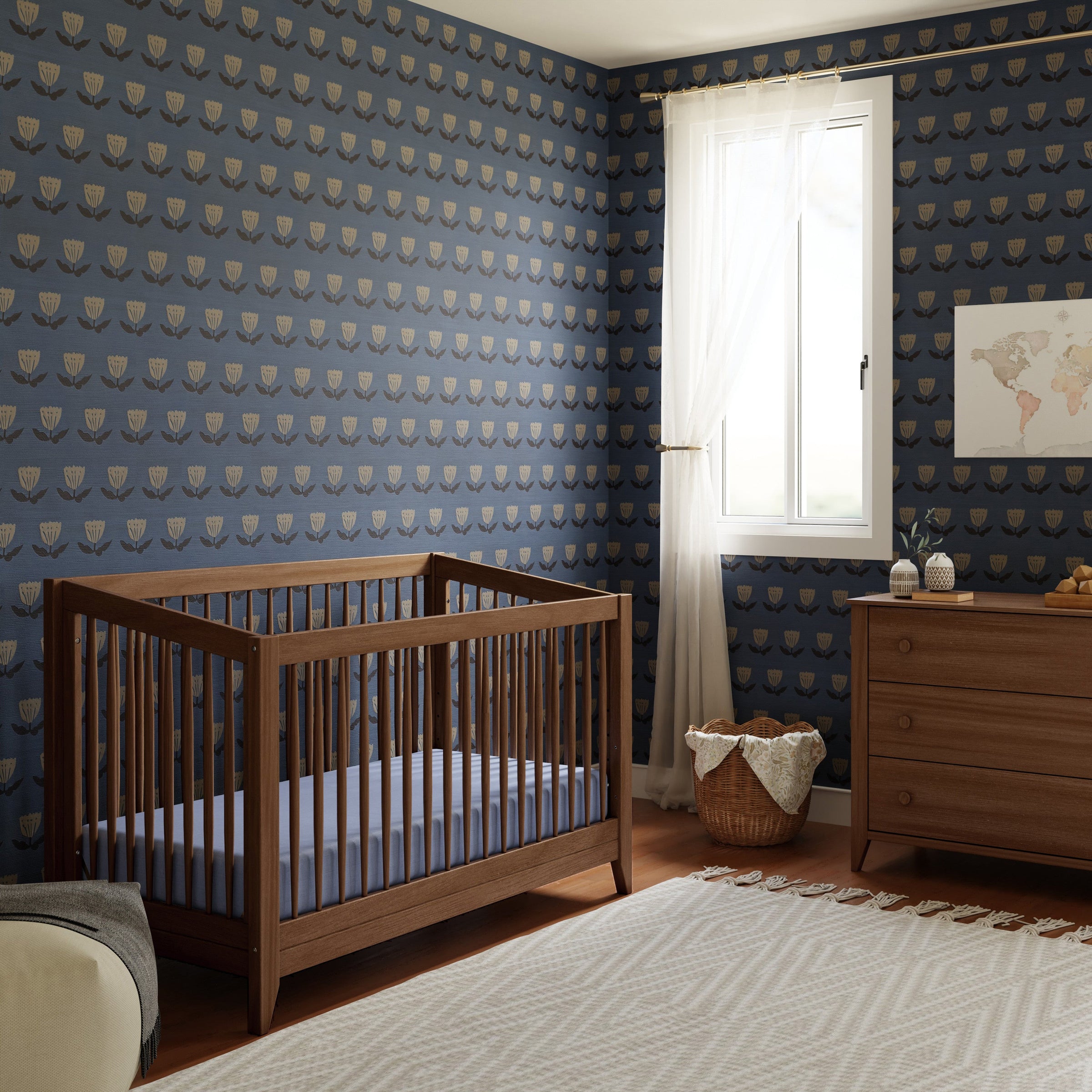 M10301NL,Sprout 4-in-1 Convertible Crib w/Toddler Bed Conversion Kit in Natural Walnut