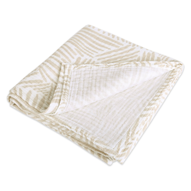 T29238,Oat Stripe Muslin Swaddle in GOTS Certified Organic Cotton