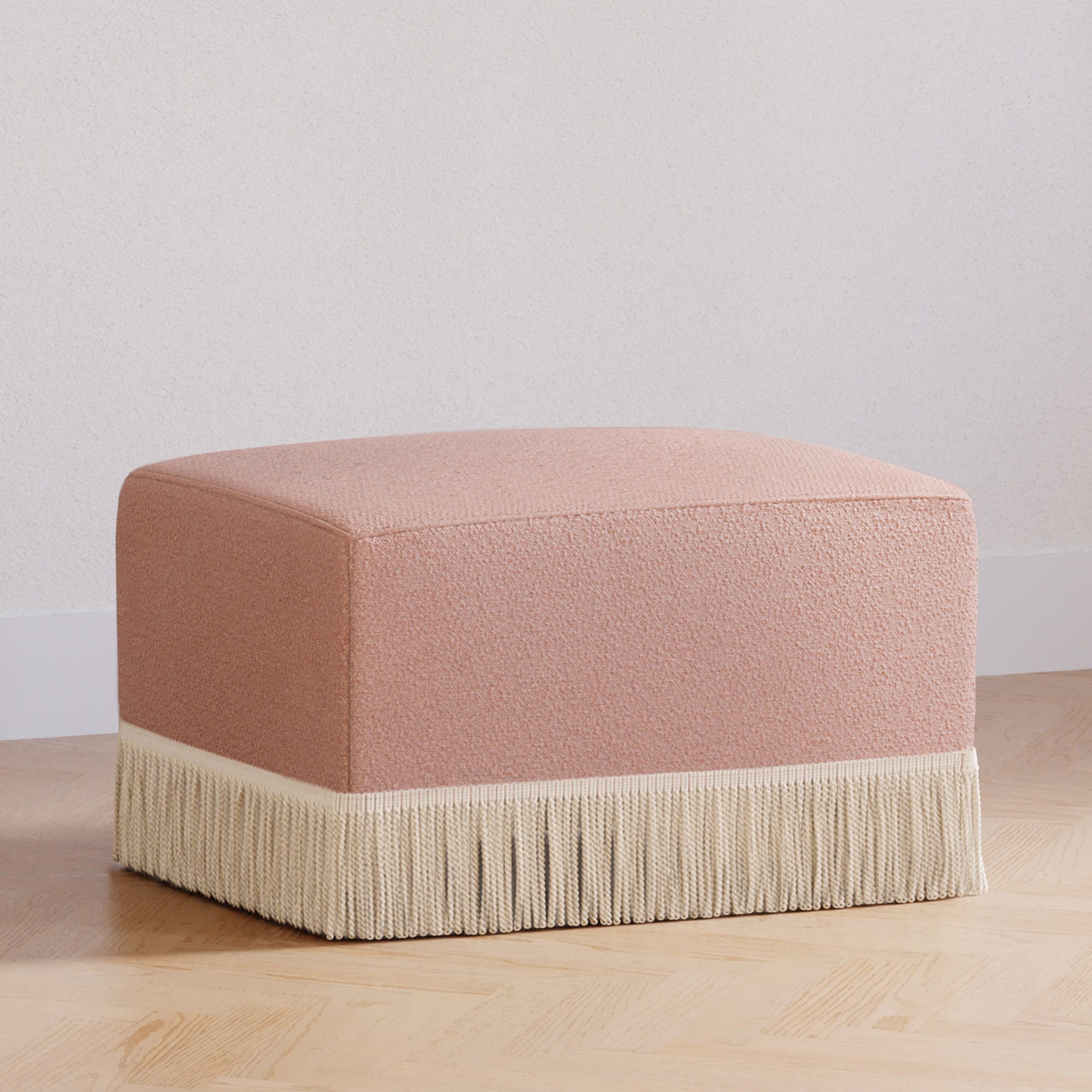 Namesake Crawford Gliding Ottoman | Boucle with Tassel Fringe