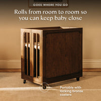 M33380TE,Nate Berkus x Babyletto Astre All-Stages Crib w/Bassinet & Toddler Bed Kits in Toffee