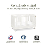 B14301RW,Tanner 3-in-1 Convertible Crib in Warm White